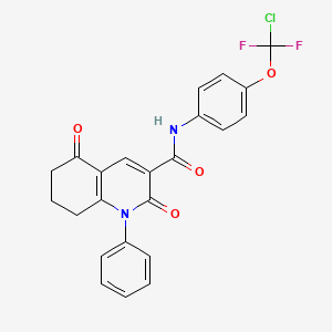 molecular formula C23H17ClF2N2O4 B4324037 N-{4-[CHLORO(DIFLUORO)METHOXY]PHENYL}-2,5-DIOXO-1-PHENYL-1,2,5,6,7,8-HEXAHYDRO-3-QUINOLINECARBOXAMIDE 
