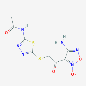 molecular formula C8H8N6O4S2 B4324098 N-(5-{[2-(4-amino-2-oxido-1,2,5-oxadiazol-3-yl)-2-oxoethyl]thio}-1,3,4-thiadiazol-2-yl)acetamide 