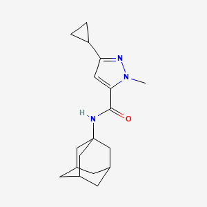 molecular formula C18H25N3O B4324103 N-(ADAMANTAN-1-YL)-3-CYCLOPROPYL-1-METHYL-1H-PYRAZOLE-5-CARBOXAMIDE 