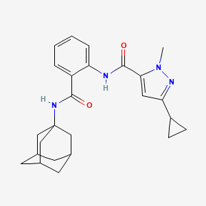 molecular formula C25H30N4O2 B4324108 N-{2-[(ADAMANTAN-1-YL)CARBAMOYL]PHENYL}-3-CYCLOPROPYL-1-METHYL-1H-PYRAZOLE-5-CARBOXAMIDE 