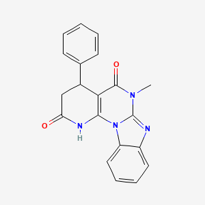 molecular formula C20H16N4O2 B4324151 9-methyl-6-phenyl-1,3,9,11-tetrazatetracyclo[8.7.0.02,7.012,17]heptadeca-2(7),10,12,14,16-pentaene-4,8-dione 