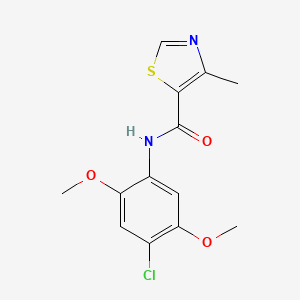 molecular formula C13H13ClN2O3S B4324187 N-(4-chloro-2,5-dimethoxyphenyl)-4-methyl-1,3-thiazole-5-carboxamide 