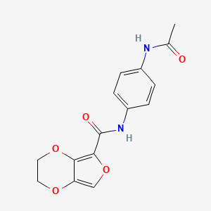 molecular formula C15H14N2O5 B4324192 N-(4-acetamidophenyl)-2,3-dihydrofuro[3,4-b][1,4]dioxine-5-carboxamide 