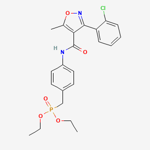 molecular formula C22H24ClN2O5P B4324269 DIETHYL [4-({[3-(2-CHLOROPHENYL)-5-METHYL-4-ISOXAZOLYL]CARBONYL}AMINO)BENZYL]PHOSPHONATE 