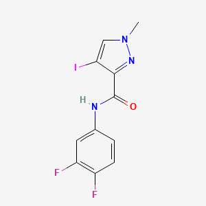 molecular formula C11H8F2IN3O B4324288 N-(3,4-difluorophenyl)-4-iodo-1-methyl-1H-pyrazole-3-carboxamide 