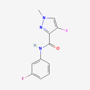 molecular formula C11H9FIN3O B4324289 N-(3-fluorophenyl)-4-iodo-1-methyl-1H-pyrazole-3-carboxamide 