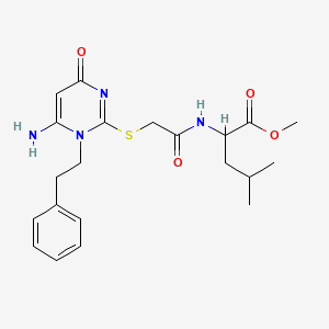 molecular formula C21H28N4O4S B4324291 METHYL 2-({2-[(6-AMINO-4-OXO-1-PHENETHYL-1,4-DIHYDRO-2-PYRIMIDINYL)SULFANYL]ACETYL}AMINO)-4-METHYLPENTANOATE 