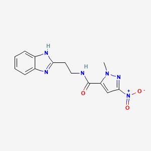 molecular formula C14H14N6O3 B4324352 N-[2-(1H-13-BENZODIAZOL-2-YL)ETHYL]-1-METHYL-3-NITRO-1H-PYRAZOLE-5-CARBOXAMIDE 