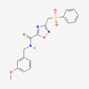 molecular formula C18H17N3O5S B4324364 3-[(BENZENESULFONYL)METHYL]-N-[(3-METHOXYPHENYL)METHYL]-1,2,4-OXADIAZOLE-5-CARBOXAMIDE 
