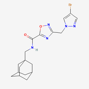 molecular formula C18H22BrN5O2 B4324369 N-(ADAMANTAN-1-YLMETHYL)-3-[(4-BROMO-1H-PYRAZOL-1-YL)METHYL]-1,2,4-OXADIAZOLE-5-CARBOXAMIDE 