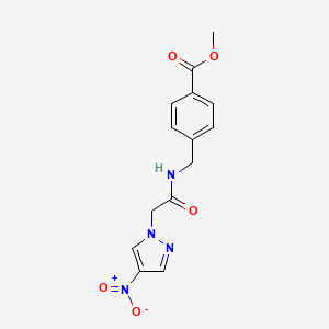 molecular formula C14H14N4O5 B4324409 METHYL 4-{[2-(4-NITRO-1H-PYRAZOL-1-YL)ACETAMIDO]METHYL}BENZOATE 