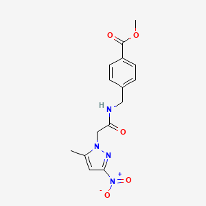 molecular formula C15H16N4O5 B4324412 METHYL 4-{[2-(5-METHYL-3-NITRO-1H-PYRAZOL-1-YL)ACETAMIDO]METHYL}BENZOATE 