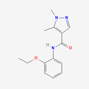molecular formula C14H17N3O2 B4324538 N-(2-ETHOXYPHENYL)-15-DIMETHYL-1H-PYRAZOLE-4-CARBOXAMIDE 