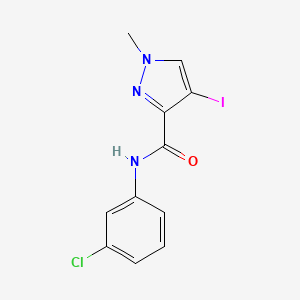 molecular formula C11H9ClIN3O B4324548 N-(3-chlorophenyl)-4-iodo-1-methyl-1H-pyrazole-3-carboxamide 