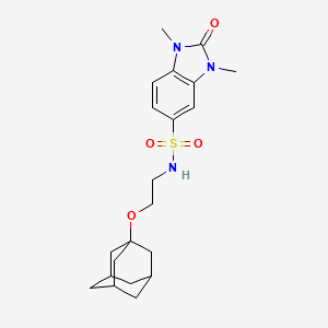 molecular formula C21H29N3O4S B4324581 N-[2-(ADAMANTAN-1-YLOXY)ETHYL]-1,3-DIMETHYL-2-OXO-2,3-DIHYDRO-1H-1,3-BENZODIAZOLE-5-SULFONAMIDE 