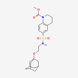 molecular formula C23H32N2O5S B4324582 METHYL 6-({[2-(1-ADAMANTYLOXY)ETHYL]AMINO}SULFONYL)-3,4-DIHYDRO-1(2H)-QUINOLINECARBOXYLATE 