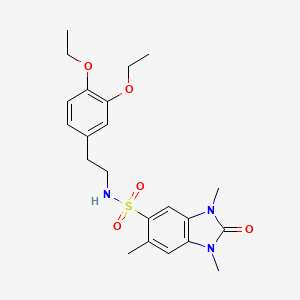 molecular formula C22H29N3O5S B4324595 N-[2-(3,4-diethoxyphenyl)ethyl]-1,3,6-trimethyl-2-oxo-2,3-dihydro-1H-benzimidazole-5-sulfonamide 