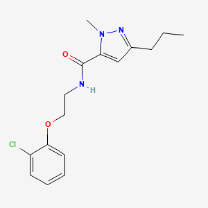 molecular formula C16H20ClN3O2 B4324604 N-[2-(2-chlorophenoxy)ethyl]-1-methyl-3-propyl-1H-pyrazole-5-carboxamide 