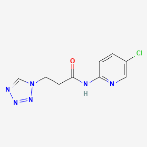 molecular formula C9H9ClN6O B4324651 N-(5-chloropyridin-2-yl)-3-(1H-tetrazol-1-yl)propanamide 