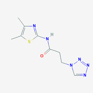 molecular formula C9H12N6OS B4324658 N-(4,5-dimethyl-1,3-thiazol-2-yl)-3-(1H-tetrazol-1-yl)propanamide 
