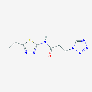 molecular formula C8H11N7OS B4324662 N-(5-ethyl-1,3,4-thiadiazol-2-yl)-3-(1H-tetrazol-1-yl)propanamide 