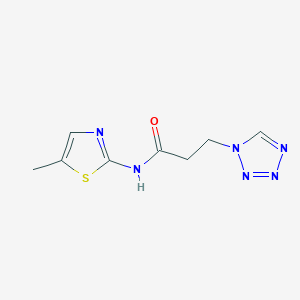 molecular formula C8H10N6OS B4324665 N-(5-methyl-1,3-thiazol-2-yl)-3-(1H-tetrazol-1-yl)propanamide 
