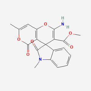 molecular formula C19H16N2O6 B4324713 METHYL 2'-AMINO-1,7'-DIMETHYL-2,5'-DIOXO-1,2-DIHYDRO-5'H-SPIRO[INDOLE-3,4'-PYRANO[3,2-C]PYRAN]-3'-CARBOXYLATE 