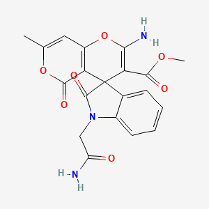 molecular formula C20H17N3O7 B4324715 METHYL 2'-AMINO-1-(CARBAMOYLMETHYL)-7'-METHYL-2,5'-DIOXO-1,2-DIHYDRO-5'H-SPIRO[INDOLE-3,4'-PYRANO[3,2-C]PYRAN]-3'-CARBOXYLATE 