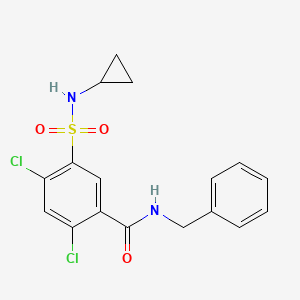 molecular formula C17H16Cl2N2O3S B4324756 N-benzyl-2,4-dichloro-5-(cyclopropylsulfamoyl)benzamide 