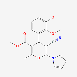 molecular formula C21H20N2O5 B4324809 methyl 5-cyano-4-(2,3-dimethoxyphenyl)-2-methyl-6-(1H-pyrrol-1-yl)-4H-pyran-3-carboxylate 