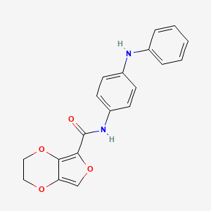 molecular formula C19H16N2O4 B4324977 N-(4-anilinophenyl)-2,3-dihydrofuro[3,4-b][1,4]dioxine-5-carboxamide 