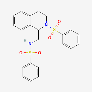 molecular formula C22H22N2O4S2 B4324986 N-{[2-(phenylsulfonyl)-1,2,3,4-tetrahydroisoquinolin-1-yl]methyl}benzenesulfonamide 