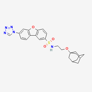 molecular formula C25H27N5O4S B4325064 N-[2-(1-adamantyloxy)ethyl]-7-(1H-tetrazol-1-yl)dibenzo[b,d]furan-2-sulfonamide 