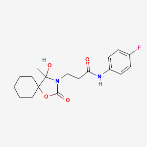 molecular formula C18H23FN2O4 B4325097 N-(4-FLUOROPHENYL)-3-{4-HYDROXY-4-METHYL-2-OXO-1-OXA-3-AZASPIRO[4.5]DECAN-3-YL}PROPANAMIDE 