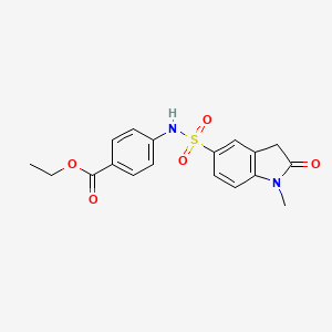 molecular formula C18H18N2O5S B4325151 ethyl 4-{[(1-methyl-2-oxo-2,3-dihydro-1H-indol-5-yl)sulfonyl]amino}benzoate 