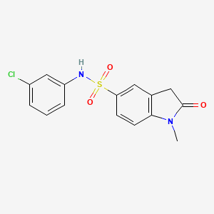 molecular formula C15H13ClN2O3S B4325167 N-(3-CHLOROPHENYL)-1-METHYL-2-OXO-5-INDOLINESULFONAMIDE 