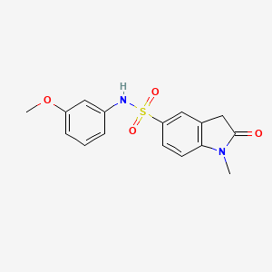 molecular formula C16H16N2O4S B4325174 N-(3-METHOXYPHENYL)-1-METHYL-2-OXO-5-INDOLINESULFONAMIDE 
