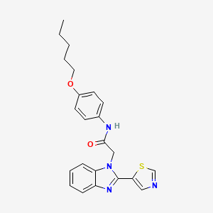 molecular formula C23H24N4O2S B4325237 N-[4-(PENTYLOXY)PHENYL]-2-[2-(13-THIAZOL-5-YL)-1H-13-BENZODIAZOL-1-YL]ACETAMIDE 