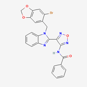 molecular formula C24H16BrN5O4 B4325252 N-(4-{1-[(6-bromo-1,3-benzodioxol-5-yl)methyl]-1H-benzimidazol-2-yl}-1,2,5-oxadiazol-3-yl)benzamide 