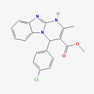 molecular formula C19H16ClN3O2 B4325253 methyl 4-(4-chlorophenyl)-2-methyl-1,4-dihydropyrimido[1,2-a]benzimidazole-3-carboxylate 