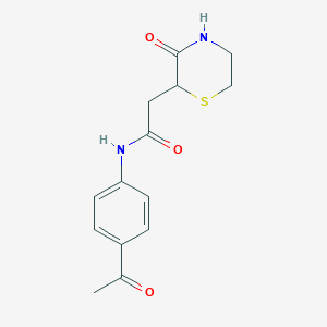 molecular formula C14H16N2O3S B4325261 N-(4-acetylphenyl)-2-(3-oxothiomorpholin-2-yl)acetamide 