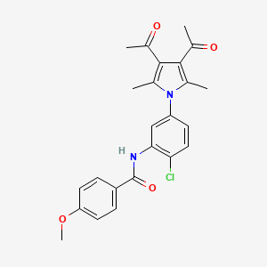 molecular formula C24H23ClN2O4 B4325268 N-[2-chloro-5-(3,4-diacetyl-2,5-dimethyl-1H-pyrrol-1-yl)phenyl]-4-methoxybenzamide 