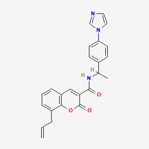 molecular formula C24H21N3O3 B4325320 N-{1-[4-(1H-imidazol-1-yl)phenyl]ethyl}-2-oxo-8-(prop-2-en-1-yl)-2H-chromene-3-carboxamide 