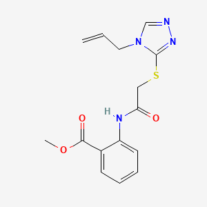 molecular formula C15H16N4O3S B4325406 METHYL 2-({2-[(4-ALLYL-4H-1,2,4-TRIAZOL-3-YL)SULFANYL]ACETYL}AMINO)BENZOATE 