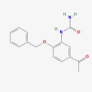 molecular formula C16H16N2O3 B043255 N-[5-Acetyl-2-(phenylmethoxy)phenyl]urea CAS No. 34241-97-9