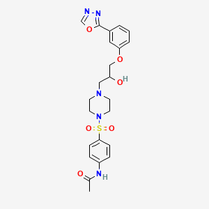 molecular formula C23H27N5O6S B4325611 N-{4-[(4-{2-HYDROXY-3-[3-(1,3,4-OXADIAZOL-2-YL)PHENOXY]PROPYL}-1-PIPERAZINYL)SULFONYL]PHENYL}ACETAMIDE 