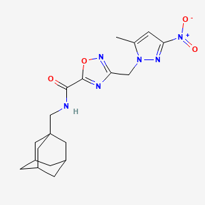 molecular formula C19H24N6O4 B4325869 N-(ADAMANTAN-1-YLMETHYL)-3-[(5-METHYL-3-NITRO-1H-PYRAZOL-1-YL)METHYL]-1,2,4-OXADIAZOLE-5-CARBOXAMIDE 