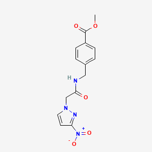 molecular formula C14H14N4O5 B4325877 METHYL 4-{[2-(3-NITRO-1H-PYRAZOL-1-YL)ACETAMIDO]METHYL}BENZOATE 