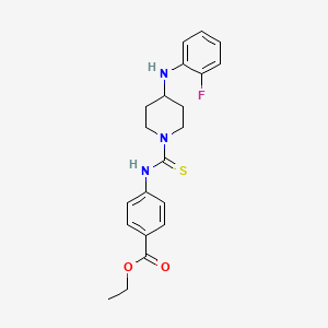 molecular formula C21H24FN3O2S B4325926 ETHYL 4-({[4-(2-FLUOROANILINO)PIPERIDINO]CARBOTHIOYL}AMINO)BENZOATE 