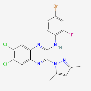 molecular formula C19H13BrCl2FN5 B4326066 N-(4-BROMO-2-FLUOROPHENYL)-N-[6,7-DICHLORO-3-(3,5-DIMETHYL-1H-PYRAZOL-1-YL)-2-QUINOXALINYL]AMINE 